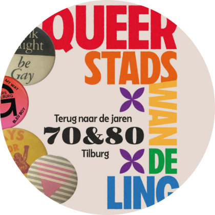 Queer stadswandeling logo, terug naar de jaren 70 & 80
